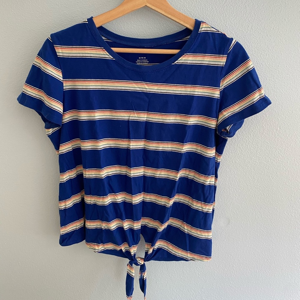 American Eagle Striped Crop Shirt